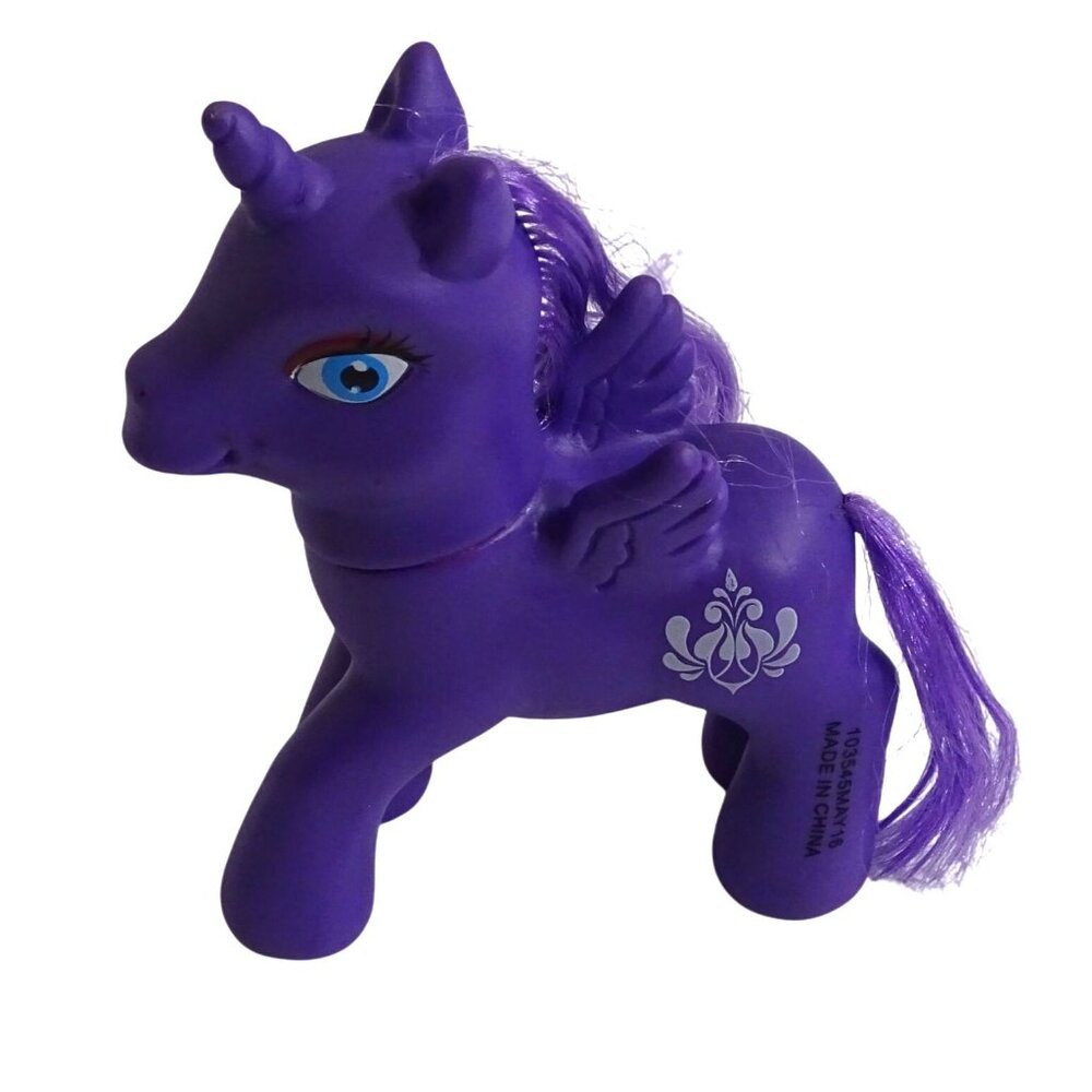 Purple Pegasus Unicorn Pony Toy Figure Purple Mane Tail Collectible 4 inch